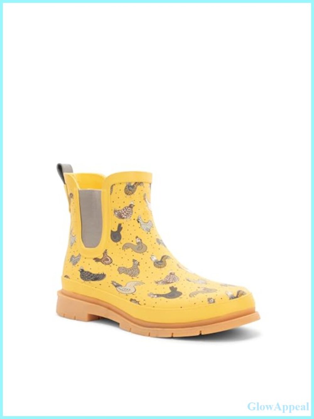 Waterproof Pull-On Chelsea Rain Boot Ankle Rubber Print